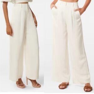 Scotch & Soda Hana Wide Leg Pant in Ivory Linen Blend Size 29/30
